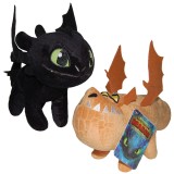 Set 2 jucarii din plus Toothless 25 cm si Meatlug 21 cm, How to train your dragon, Play By Play