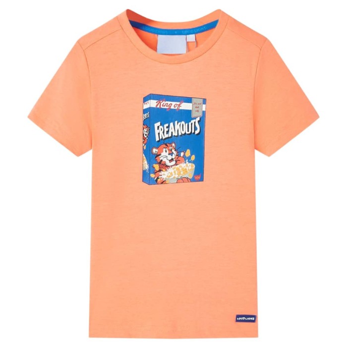 Tricou pentru copii cu m&acirc;neci scurte, portocaliu neon, 92