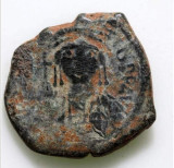 Moneda bizantină, 1/2 follis, Iustin II, 565-572, Thesalonic