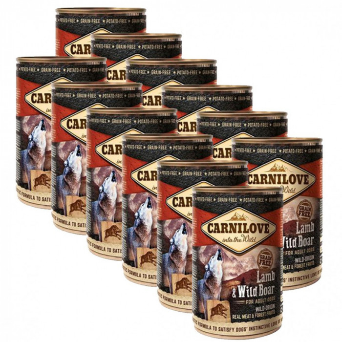 Carnilove Wild Meat Lamb &amp;amp; Wild Boar 12 x 400g