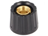 Buton rotativ plastic negru 6mm 20x15mm