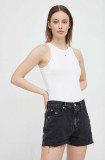 Tommy Jeans top femei, culoarea alb DW0DW17382