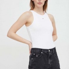 Tommy Jeans top femei, culoarea alb DW0DW17382