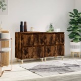 VidaXL Servante, 2 buc, stejar afumat, 60x30x75 cm, lemn prelucrat
