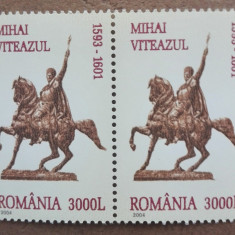 TIMBRE ROMANIA MNH LP1639/2004 Mihai Viteazul -uzuale - serie in pereche