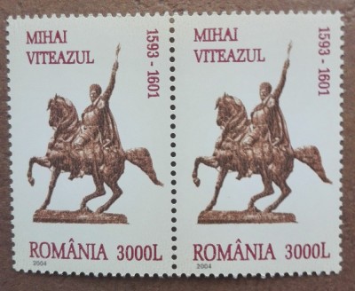 TIMBRE ROMANIA MNH LP1639/2004 Mihai Viteazul -uzuale - serie in pereche foto