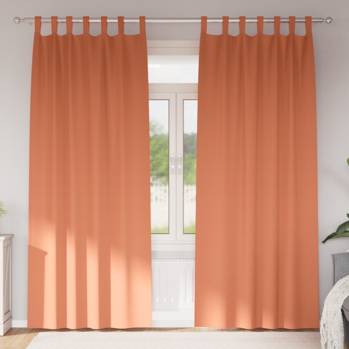 vidaXL Perdele opace cu perdele 2 pcs Terracota 245 x 140 cm Poliester