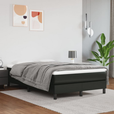 vidaXL Cadru de pat box spring, negru, 120x200 cm, piele ecologică foto