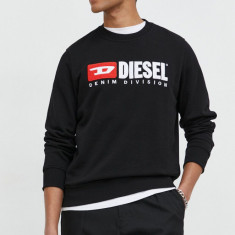 Diesel hanorac de bumbac bărbați, culoarea negru, cu imprimeu A03758.0GEAD