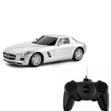 MASINA CU TELECOMANDA MERCEDES-BENZ SLS AMG ARGINTIE SCARA 1 LA 24 SuperHeroes ToysZone, Rastar