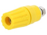Soclu banană galben 4mm 35A 60VDC nichelat, HIRSCHMANN