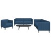 VidaXL Set canapele, 3 piese, albastru, material textil