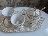 Set NOU, deosebit, tete a tete pentru cafea, Farfurii, Marime universala