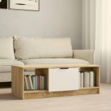 Gossi masuta cafea, alb / stejar sonoma, 102x50x36 cm, lemn prelucrat