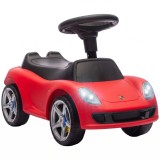AIYAPLAY Mașinuță de &Icirc;mpins pentru Copii cu Licență Porsche, Claxon, Faruri și Sunet de Pornire, PP, Roșu | Aosom Romania