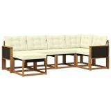vidaXL Set de canapele de exterior cu pernă 6 pcs Natural și Crem 3382054