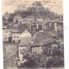 3055 - SIGHISOARA, Mures, panorama, Romania - old postcard - used - 1906