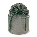 Saculet Craciun textil verde &Oslash;23cmx30H