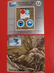 PARAGUAY, SAPPORO - COLIȚE + SERIE COMPLETĂ MNH (2 FOTO)