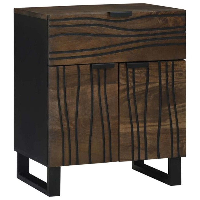 vidaXL Dulap de noapte castan 50 x 33 x 60 cm Lemn masiv de mango