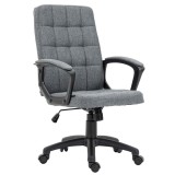 Vinsetto Scaun de Birou Rotativ cu &Icirc;nălțime Reglabilă și Brațe Stil Modern 59x63x96-105,5 cm Gri &Icirc;nchis | Aosom Romania