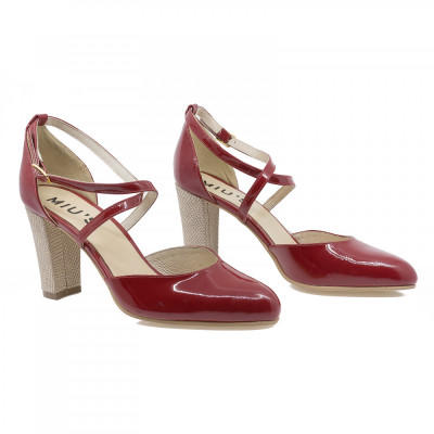 Pantofi Dama, MIU-918/2CAU, Elegant, Piele Naturala, Rosu foto