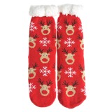 Sosete rosii de Craciun cu ren