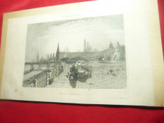 2 Reproduceri vechi- Grafica- sec.XIX - Moscova -Kremlin si Turnul lui Ivan foto