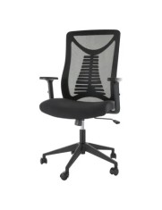 Scaun birou ergonomic SL Q330R, mesh, respirabil, cotiere reglabile, mecanism inclinare, 110 kg, negru