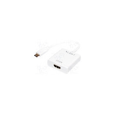 Cablu HDMI soclu, USB C mufa, HDCP 1.3, HDMI 1.4, USB 3.0, lungime 140mm, {{Culoare izola&#355;ie}}, LOGILINK - UA0236A