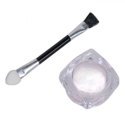 Praf Decorativ Unghii, Model Sugar, Capacitate 0.5g, Alb, Efect Metalizat foto