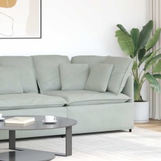 Modul modular de colț pentru canapea cu perne gri deschis 100cm
