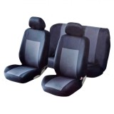 Set Huse Auto, 6 buc, Poliester, Negru-Gri, Oem