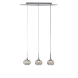 Lustra tip pendul Chelsie, 3 lumini, sticla/metal, 12 x 30 cm