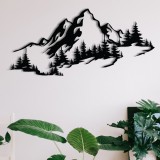 Cumpara ieftin Accesoriu decorativ de perete metalic Mountain Negru 67x30 cm