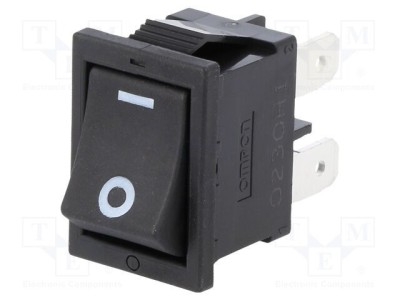 Rocker SPST ON-OFF 10A/250VAC negru IP40 OMRON foto