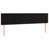 Cumpara ieftin Tablii de pat, negru, 200x5x78/88 cm, catifea