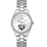 Guess GW0380L1, ceas clasic cu cadran argintiu pentru doamne.