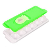 Forma pentru gheata cu capac cu 12 locuri, Plastic,Verde,26x9x4 cm