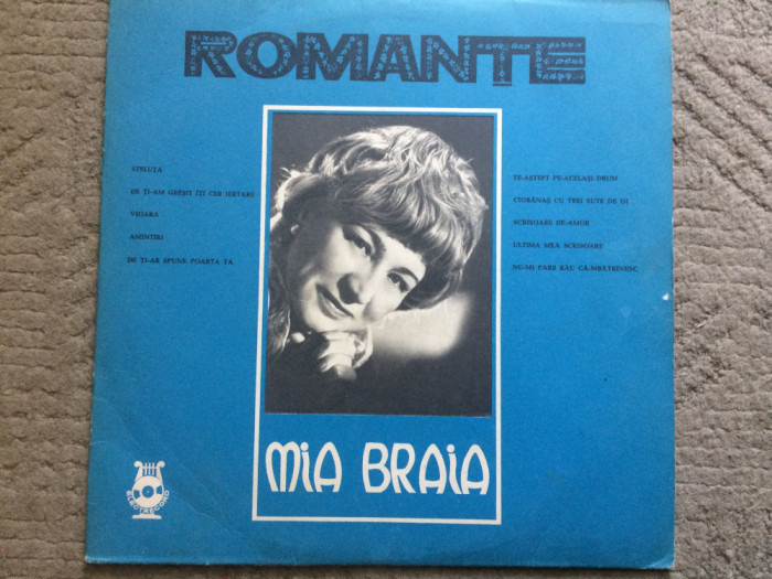 MIA BRAIA ROMANTE disc vinyl lp muzica populara romaneasca folclor EPE 540 VG+
