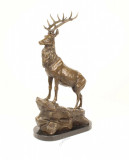 Cerb-statueta din bronz pe un soclu din marmura YY-79, Animale