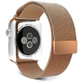 Cumpara ieftin Curea iUni compatibila cu Apple Watch Ultra/SE/8/7/6/5/4/3/2/1, 42mm, Milanese Loop, Otel Inoxidabil, Gold