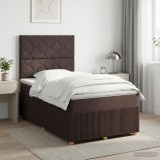 Cumpara ieftin Pat boxspring cu saltea Maro inchis 120 x 200 cm Tesatura
