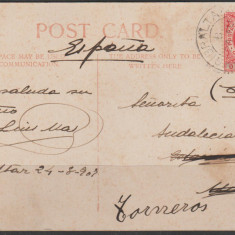 Gibraltar 1907 , Carte Postala Circulata