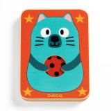 Puzzle Lemn Stratificat Djeco Max &amp; Co, 3 Piese, 1-3 Ani, Motricitate, Joc Educativ