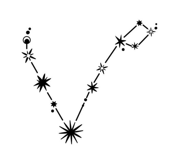 Sticker decorativ Constelatie Zodiacala, Negru, 60 cm, 5493ST