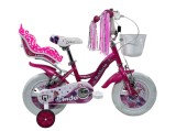 Bicicleta copii Belderia Linda, culoare roz, roata 16", cadru din otel Cod:251648000008