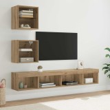 Cumpara ieftin Unitati TV de perete cu LED 5 buc. 100 x 30 x 30 cm