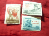 Serie Ungaria 1954 - -35 Ani Republica , 3 valori, Nestampilat