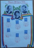 Suvenir postal Cehoslovacia 1936, Presedintele Benes, Regele Carol II si Mihai